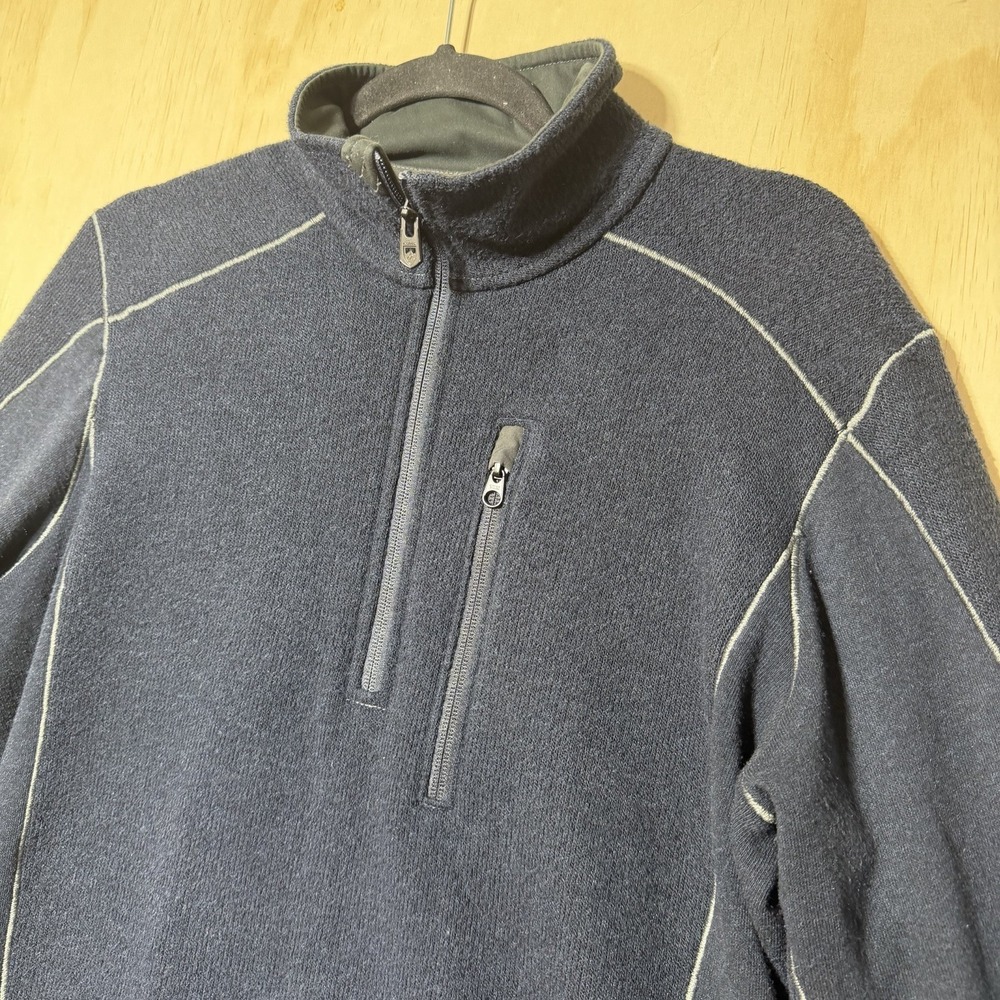 Kuhl Womens Medium Fleece Pullover 1/4 Zip Navy Outdoor Hiking Jacket - Picture 2 of 11